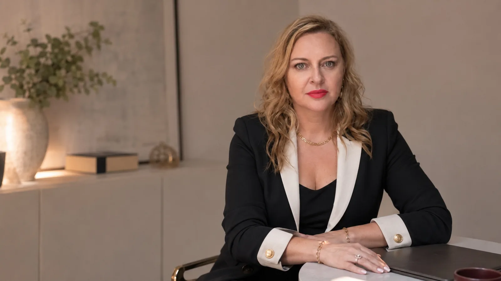 Andrea Florescu reviewing a digital transformation roadmap at her desk
