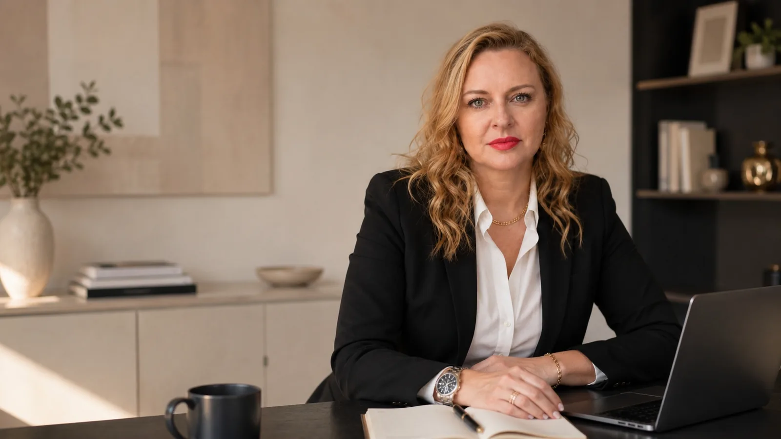 Andrea Florescu at her strategic consulting workspace